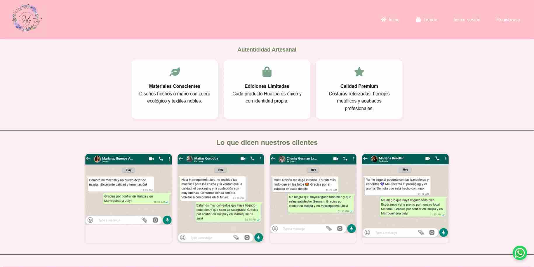 Captura del proyecto: July Marroquineria