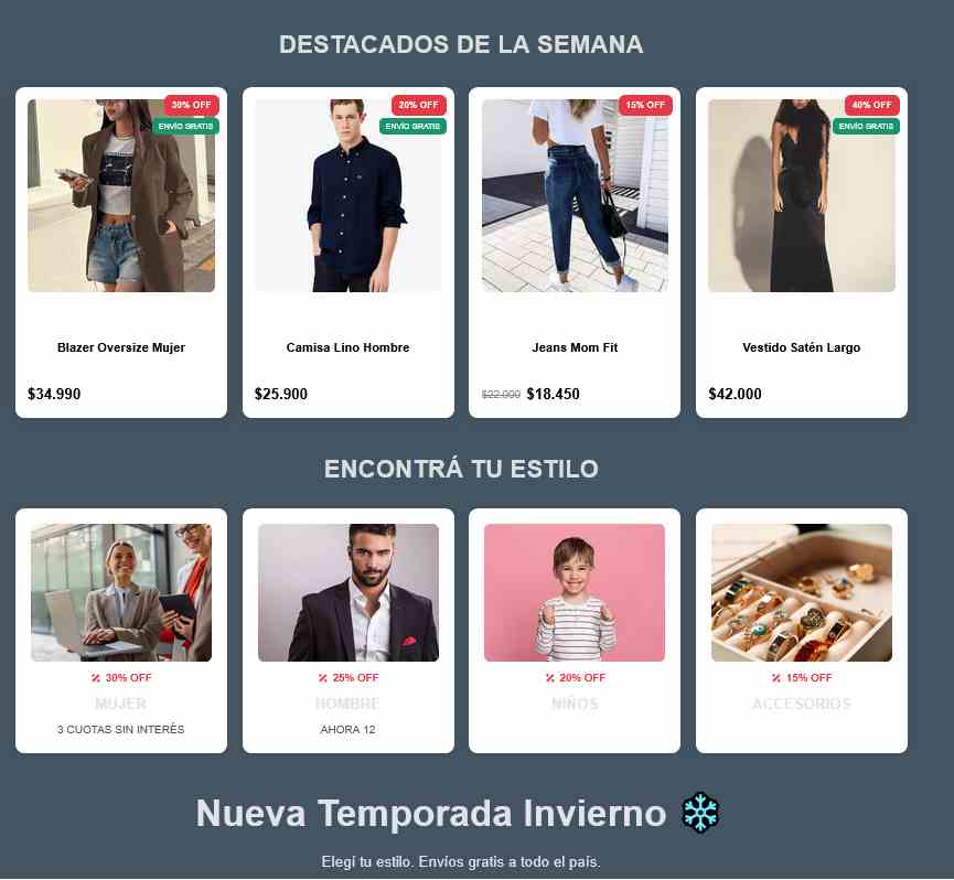 Captura del proyecto: Moda Total Ecommerce