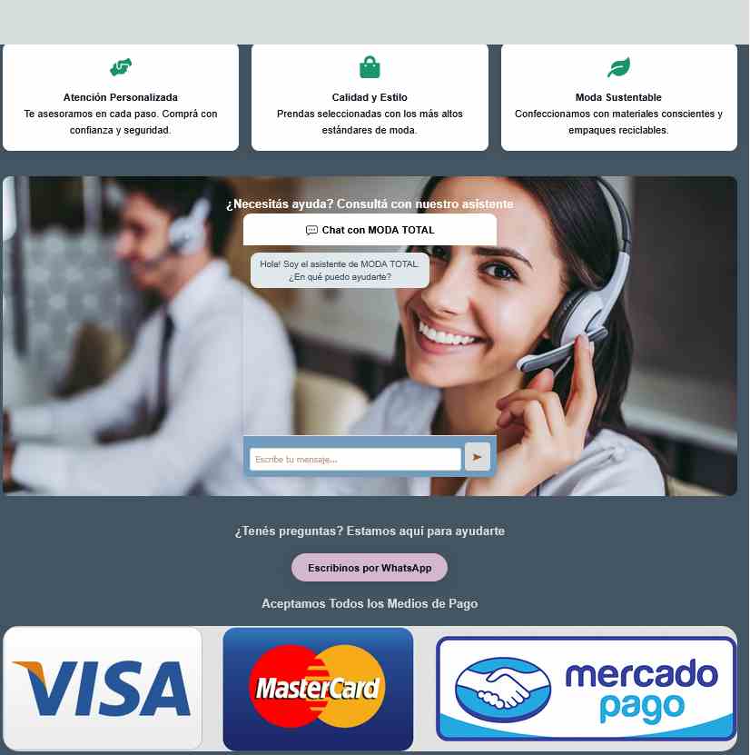 Captura del proyecto: Moda Total Ecommerce