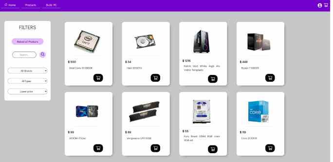 Captura del proyecto: Store Computer Products